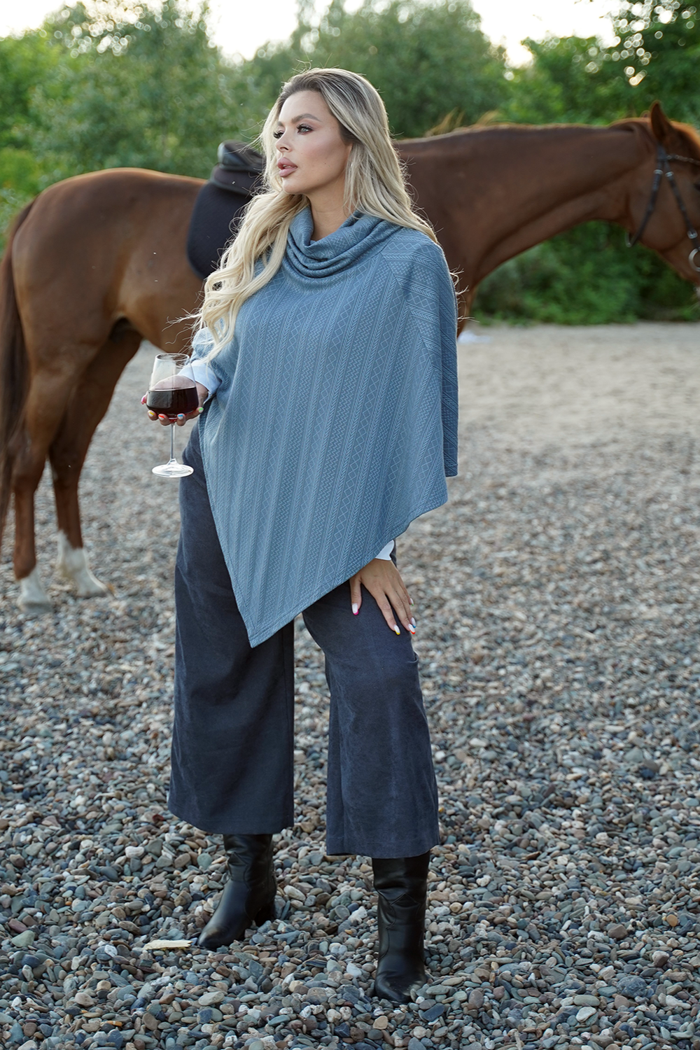 Пончо Арина (серое) Б11009 LT Collection