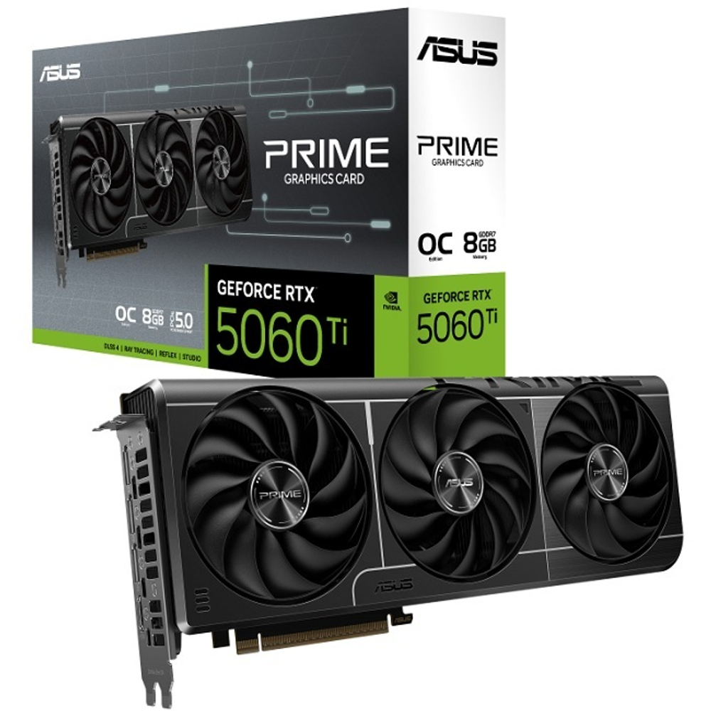 Видеокарта ASUS GeForce RTX 5060 Ti PRIME OC 8GB (PRIME-RTX5060TI-O8G), (90YV0MP0-M0NA00)