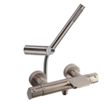 Смеситель термостатический для ванны с каскадным изливом и душевым комплектом ALEXIA 363901DNC никель