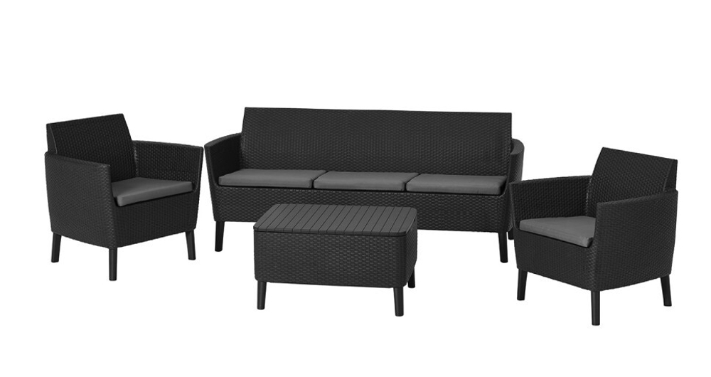 Комплект Салемо трипл сет (Salemo 3 seater set) графит