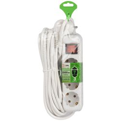 Удлинитель электрический ЭРА UDL-16-370-ES Greenline 3 розетки с заземлением с выключателем 7м ПВС 3x1мм2 | Бытовые удлинители