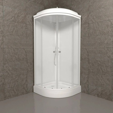 Душевая кабина ТРИТОН Полосы 90*90 В (900x900x2280 мм) 1/4 круга, средний поддон, Аква, Полосы, Белый, ДН4 (7 мест+сифон D50мм)