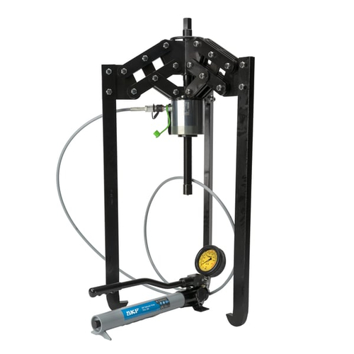 Hydraulically-assisted heavy duty jaw puller with Hydraulic pump with large oil container TMHP 50/570