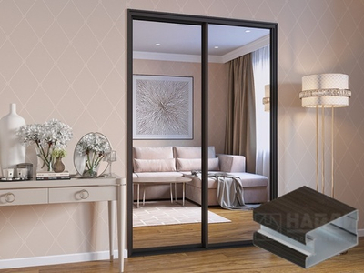 Дверь-купе 2650*800 мм, венге темный, форма ручки-П