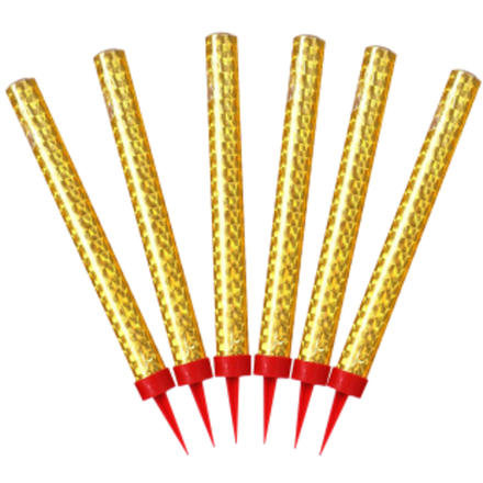 Свеча Фонтан для торта Золото 18 см. 6 шт.