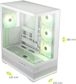 Компьютерный корпус MSI MAG PANO 110R PZ WHITE ATX/mATX/mITX, Back connect:ATX/mATX Type-C White