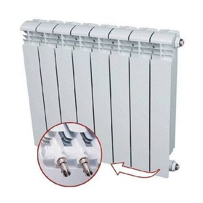 Радиатор алюминиевый RIFAR Alum Ventil 500 - 8 секций (подключение нижнее правое, цвет белый)