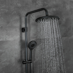 Душевая система термостат  G2490-6 GAPPO лейка "Тропический душ" D225 ЧЕРНЫЙ