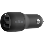 BELKIN Dual USB-A Car Charger, 12W X2, BLK