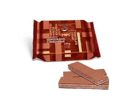 Вафли Рахат шоколадно-сливочные пп/пл 100 гр (7сл)