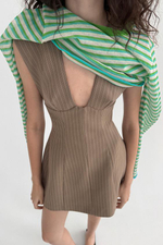 Короткое платье в полоску - ZARA