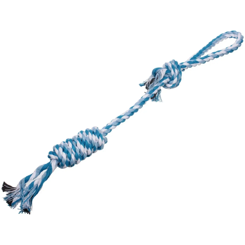 Игрушка - канат для собак мелких и средних пород «НЕСКУЧАЙКА», цвет синий/голубой, 47см