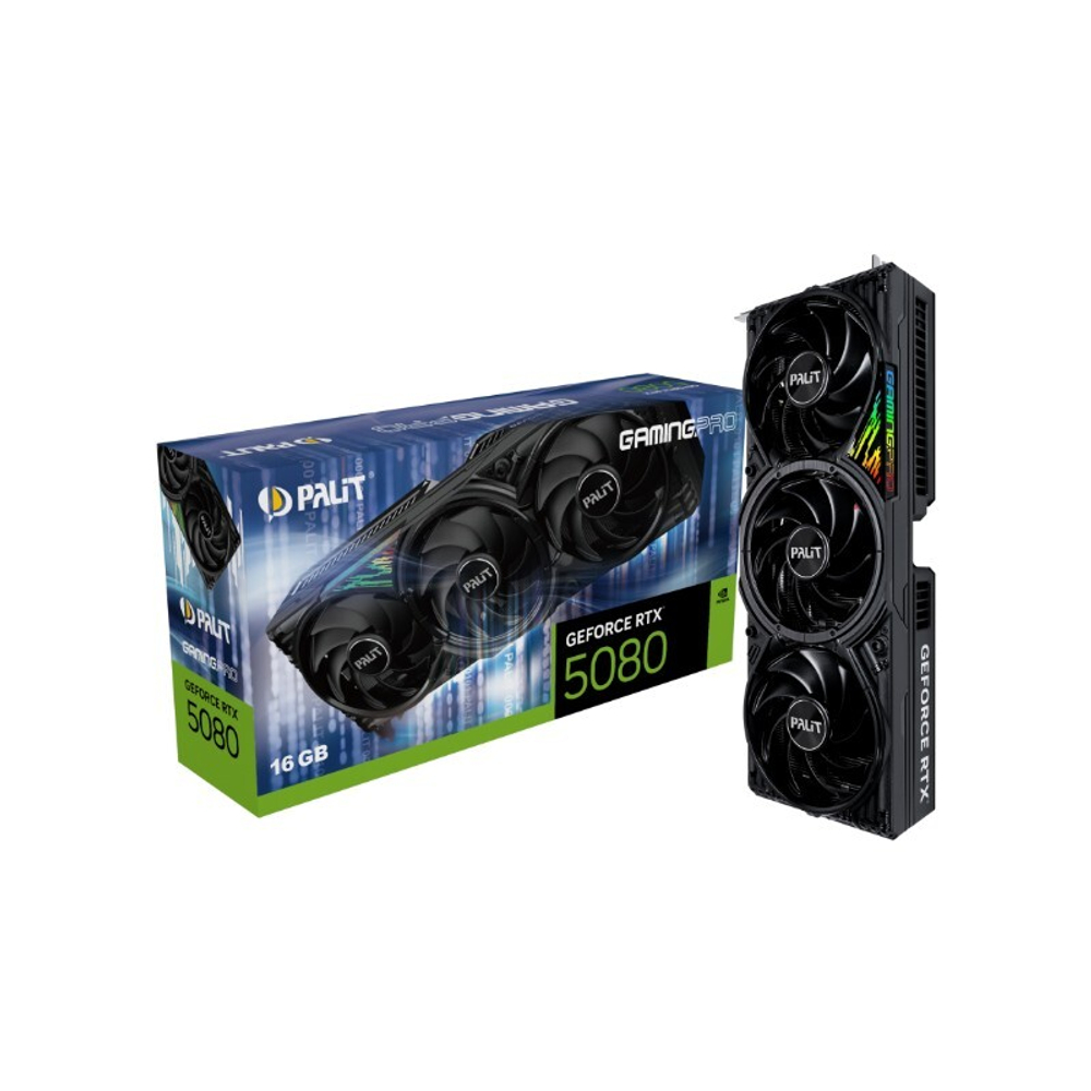 Видеокарта Palit GeForce RTX™ 5080 GamingPro 16GB GDDR7 256-bit, 2617 МГц