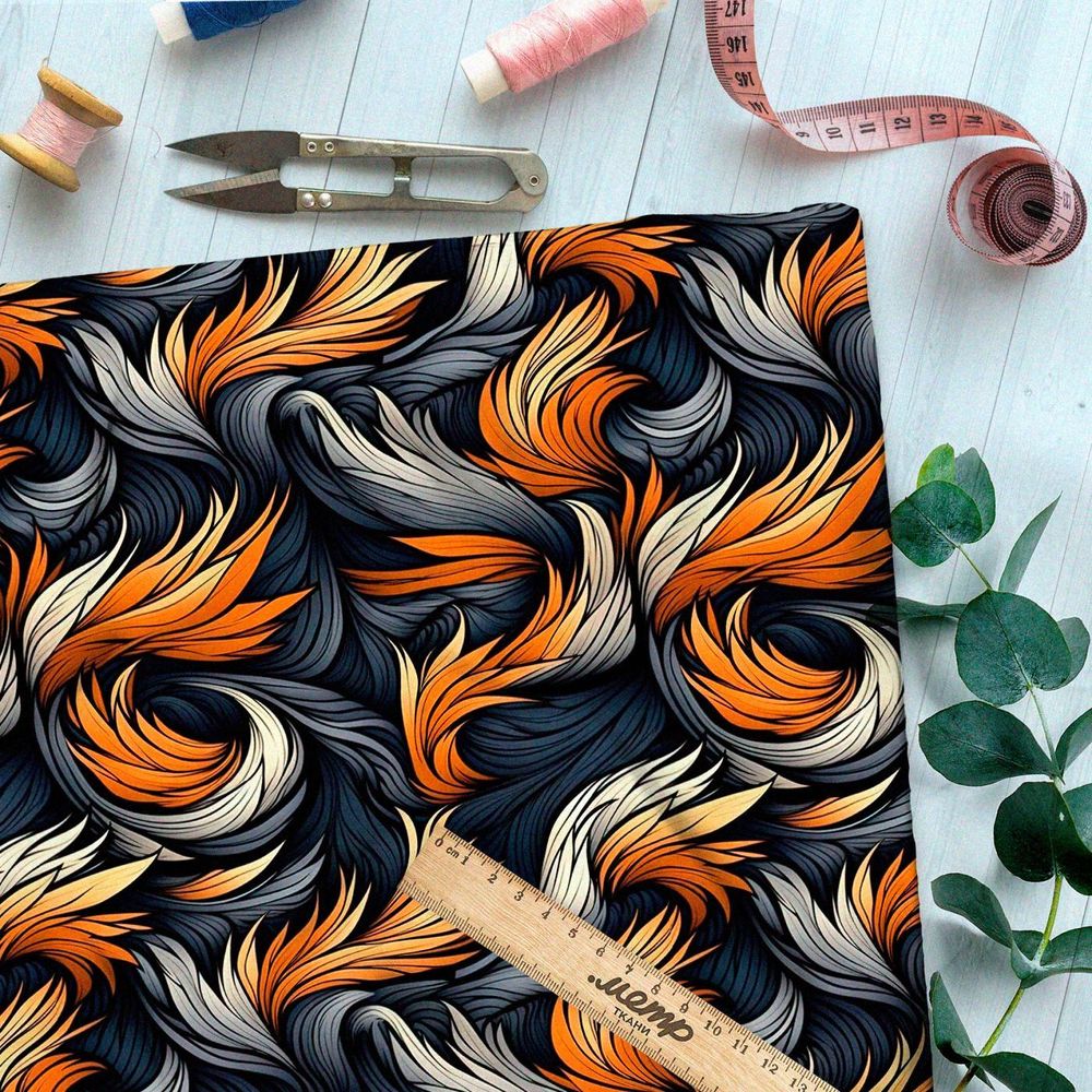 Ткань Ниагара Софт фантазийная осень