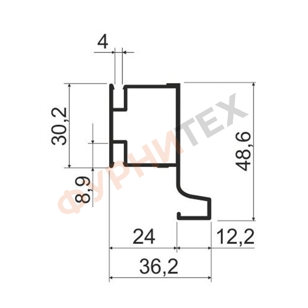 KB82 Профиль вертикальный L-образный 3м Латунь A21, шт
