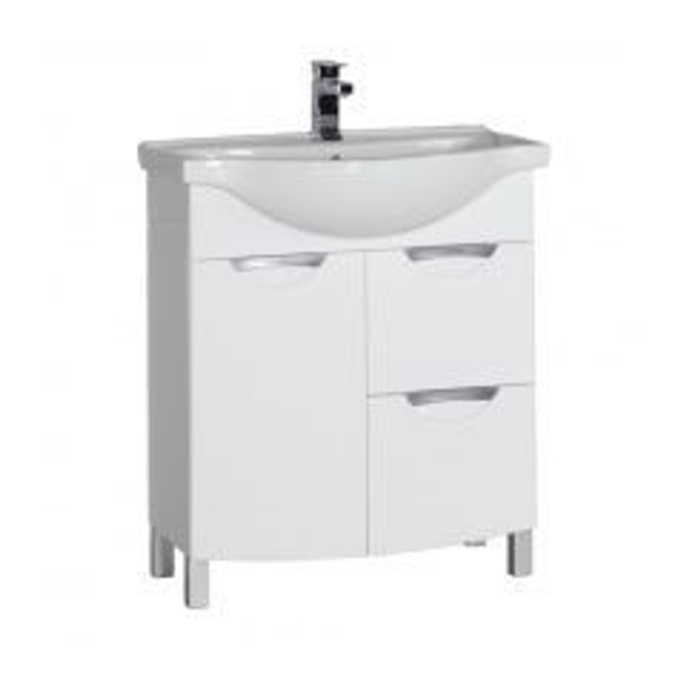 Тумба с раковиной Aquanet Асти 75 б\к белый