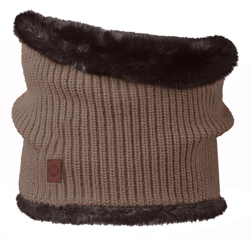 Шарф-труба вязаный с флисом Buff Adalwolf Brown Taupe Фото 2