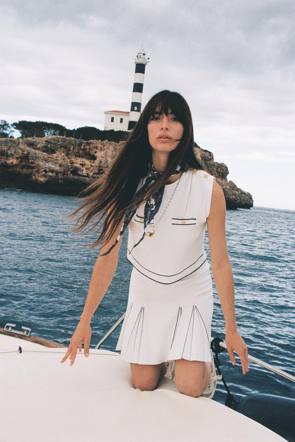 ZARA ТРИКОТАЖНЫЙ ТОП С ОКАНТОВКОЙ, БЕЛЫЙ