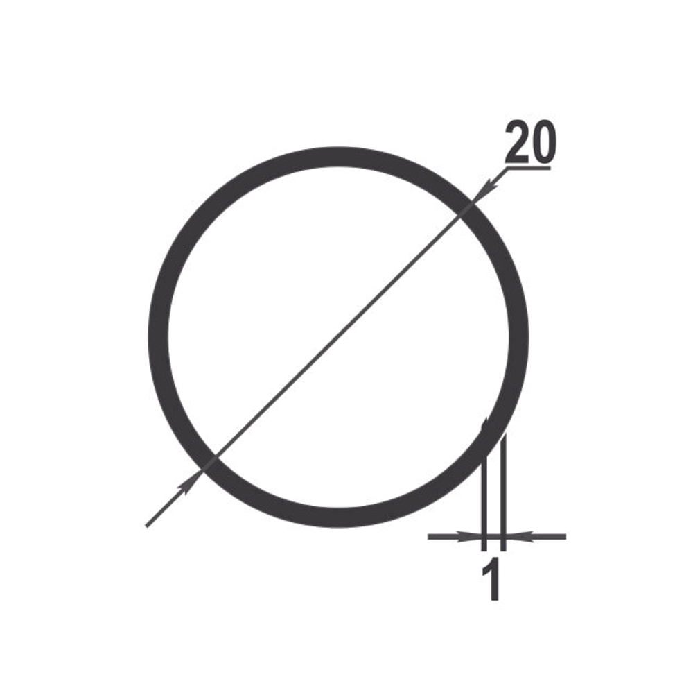 Труба круглая Лука 20*1 ТКр 07.2000.502л золото