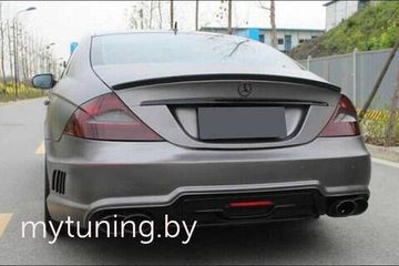 Лип спойлер V.1 глянцево - черный для Mercedes CLS C219 2004-2010