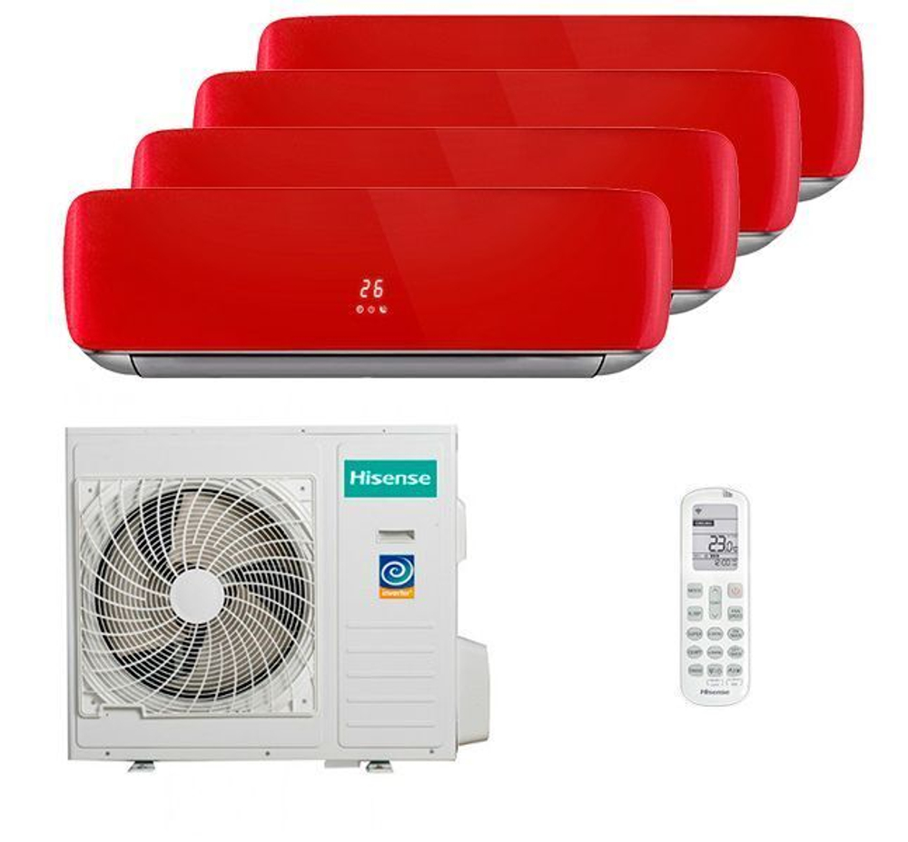 Мульти сплит-система Hisense на 4 комнаты (25+25+25+25 кв.м.) Red