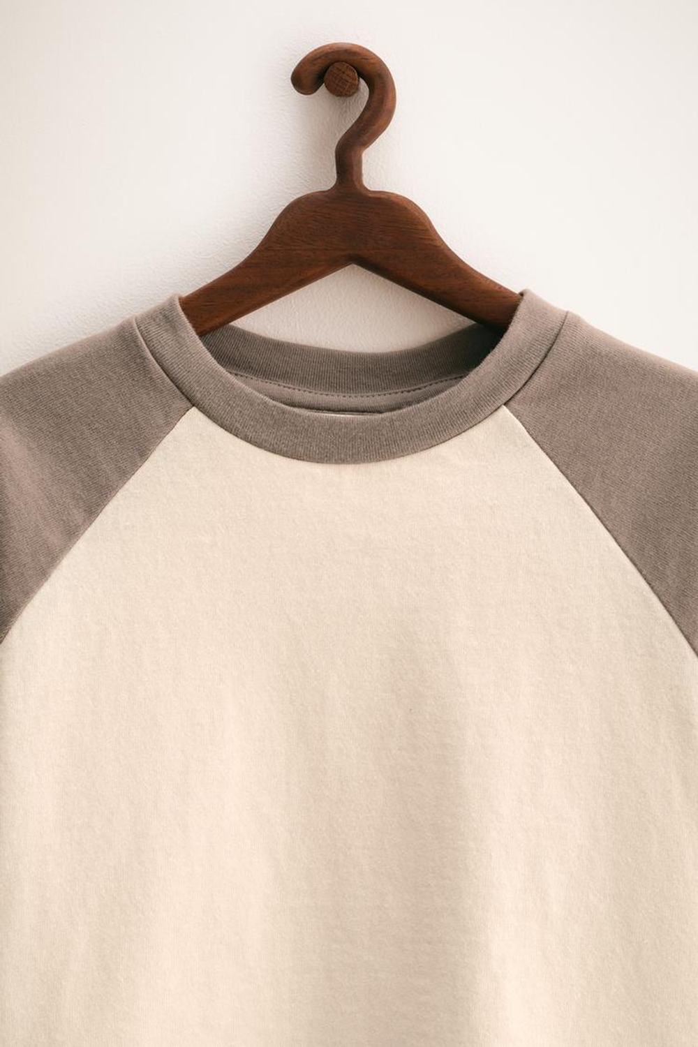 ZARA ZARA TIMELESS — ФУТБОЛКА С РУКАВАМИ РЕГЛАН, СЕРО-КОРИЧНЕВЫЙ