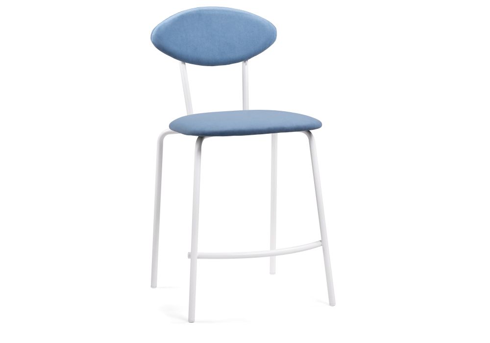 Полубарный стул Коумо катания дасти блю / белый матовый