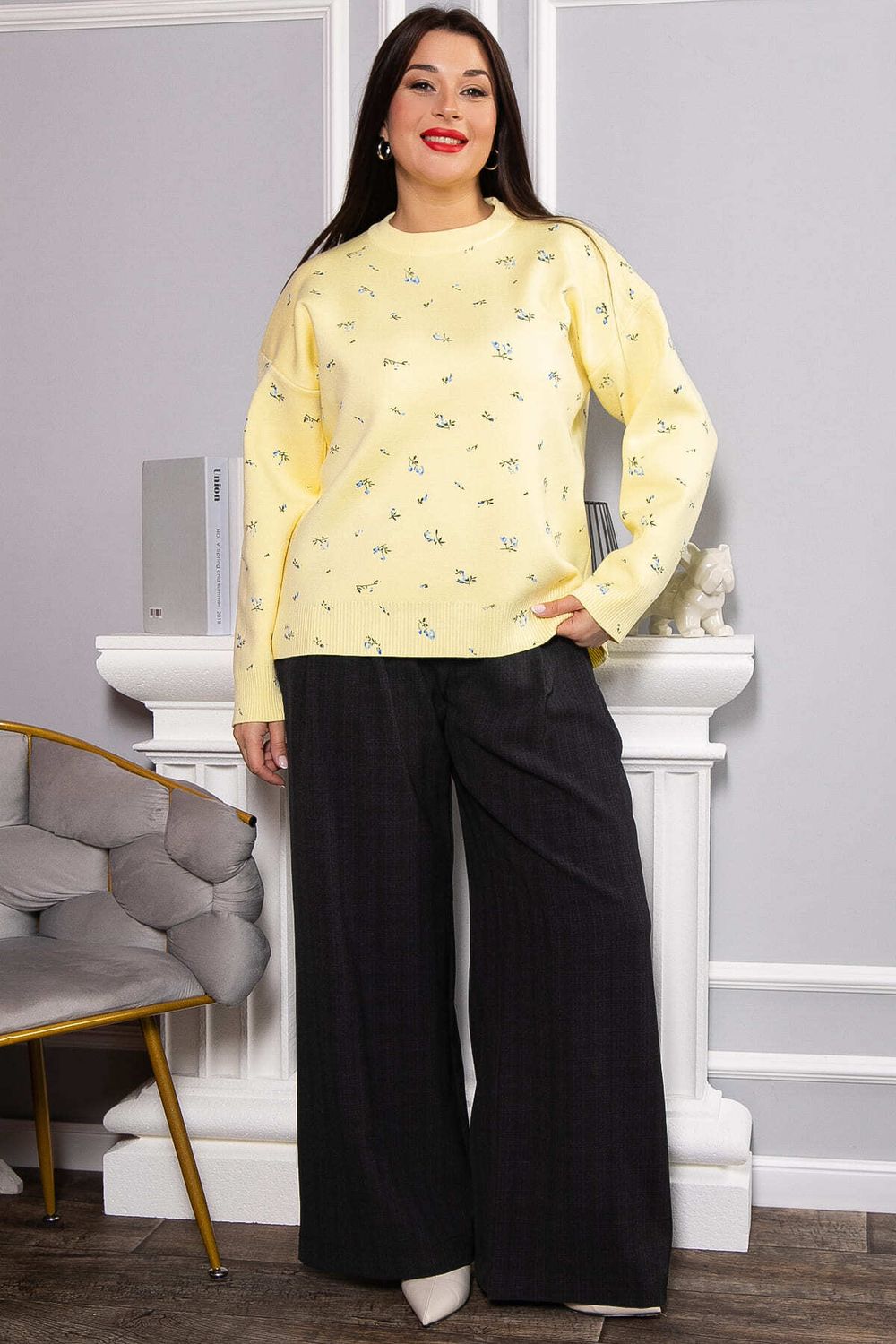 Свитер оверсайз Анита (лимонный) Б14758-1М LT Collection