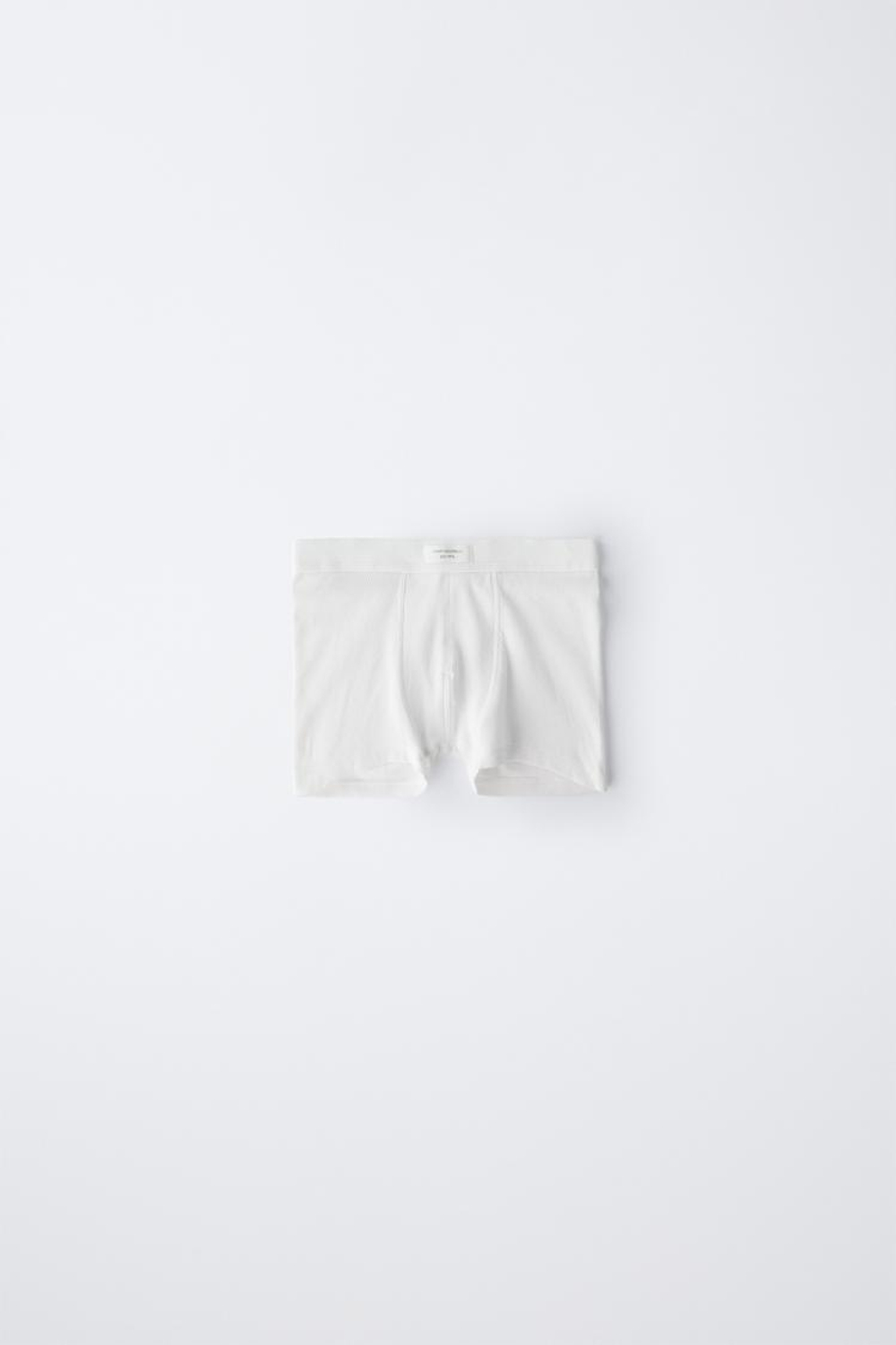 ZARA НАБОР ИЗ 2 ТРУСОВ-БОКСЕРОВ В РУБЧИК С НАШИВКОЙ, ЭКРЮ