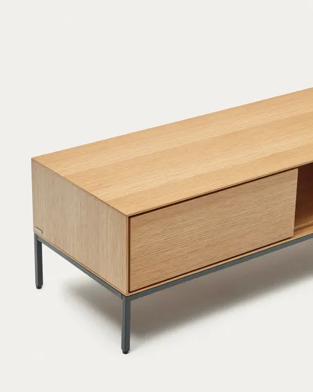 Vedrana Тумба под ТВ из дубового шпона со стальными ножками 195 x 35 см