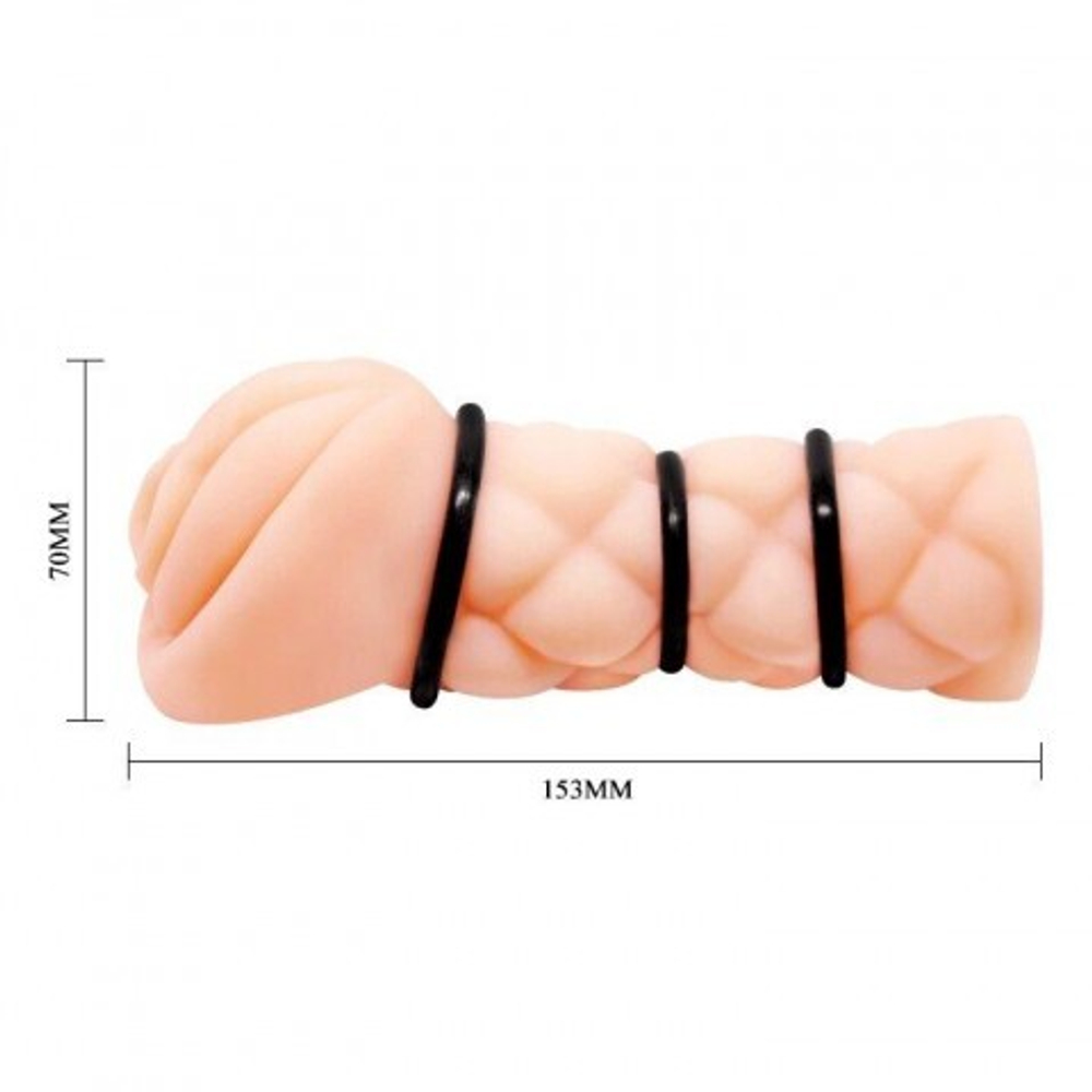 Мастурбатор реалистичный с вибрацией и кольцами Michelle