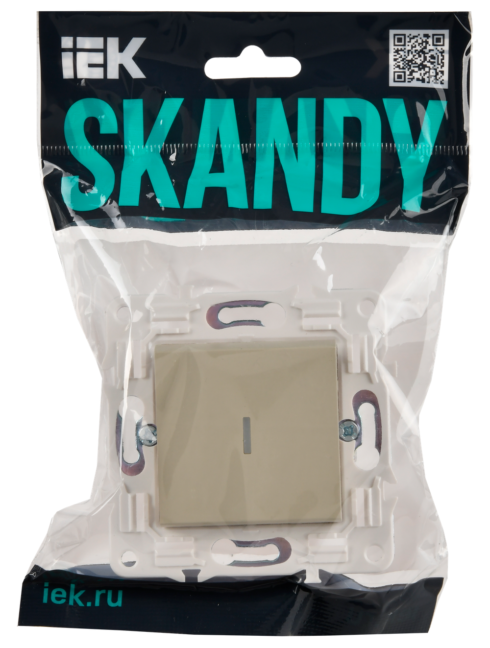 SKANDY Выключатель 1-клавишный проходной с индикацией 10А SK-V08B бежевый IEK