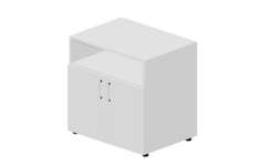 Шкаф 80х60х80см для документов/оргтехники (2 двери+ниша, ручки - хром)