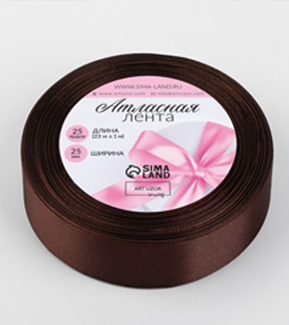 Лента атласная, 8 вариантов по цвету, ширина 2,5 см