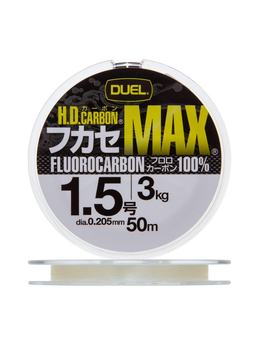Флюорокарбоновая леска для рыбалки Duel H.D,Carbon Max Fluorocarbon 100%, 0,19 мм, 50 м, 2,6 кг, прозрачный