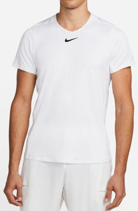 Мужская теннисная футболка Nike Men's Dri-Fit Advantage Crew Top - белый, черный