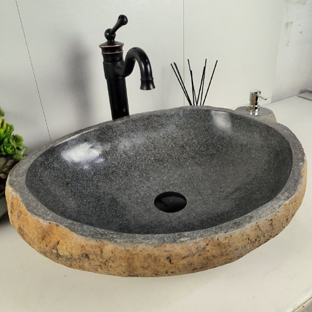 Раковина из речного камня RS-62084 (56*44*15)