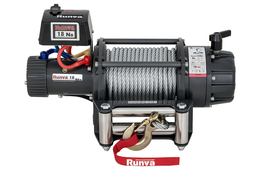 Лебёдка автомобильная электрическая 12V Runva 18000 lbs влагозащищенная, стальной трос
