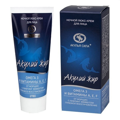 Акулий жир Акулья сила Омега 3 и витамины A, E, F — ночной люкс-крем с лифтинг-эффектом 50 мл