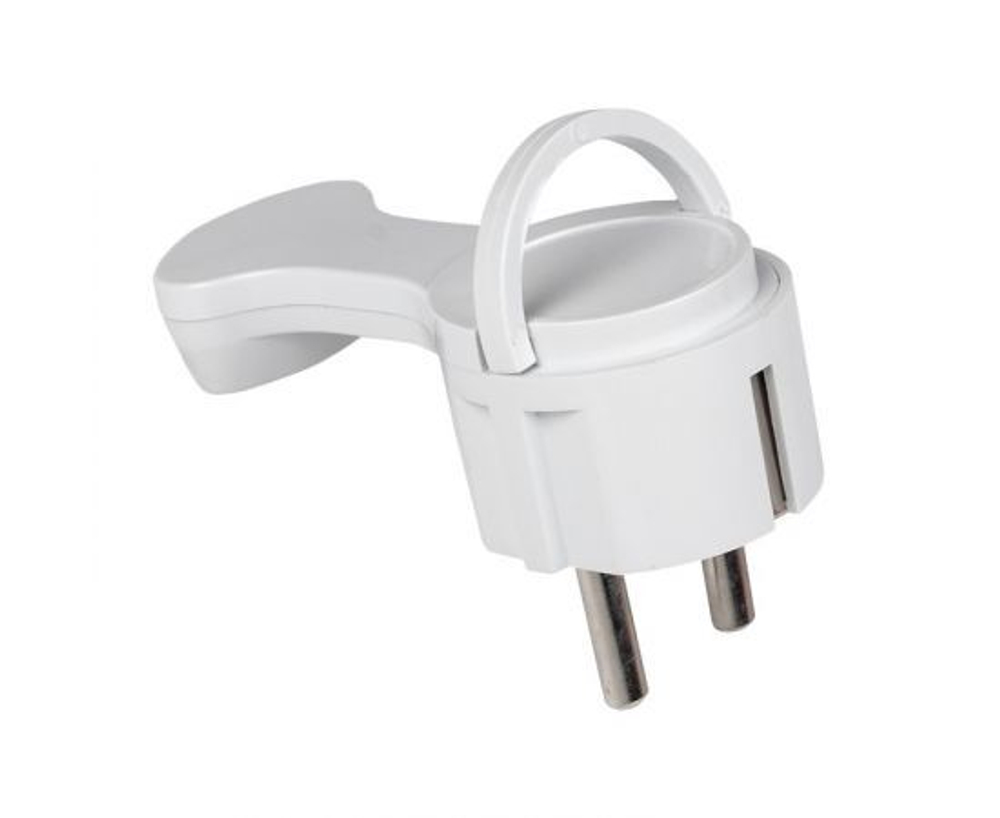 Вилка угловая плоская СТЕЛС 16А 250В с заземлением, белая PROxima EKF AVYF16-10-r, 1 шт.