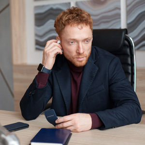 Чехол для наушников Petit из кожи теленка, цвета синий