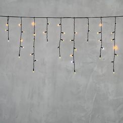 Светодиодная бахрома с колпачком 3,1*0,5 м., 120 желтых LED ламп, мерцание, черный провод ПВХ, IP65, LTC (PIL120BLWCAP-11-2Y)