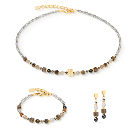 Серьги Coeur de Lion Brown-Grey 4347/21-1112