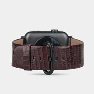 Ремешок для Apple Watch 42/44mm Classic из кожи ящерицы бордового цвета