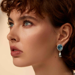 Серьги с Аквамаринами, Жемчугом и Бриллиантами, E0030-2/1