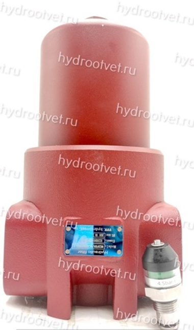 WKDFBN/HC330G10C1.1 - Напорный фильтр гидравлический одинарный модели DF тонкость фильтрации 10 мкм, типоразмер 330, вид присоединения: резьба G11/2, материал корпуса - чугун, рабочее давление до 420 бар, электрический индикатор загрязнения