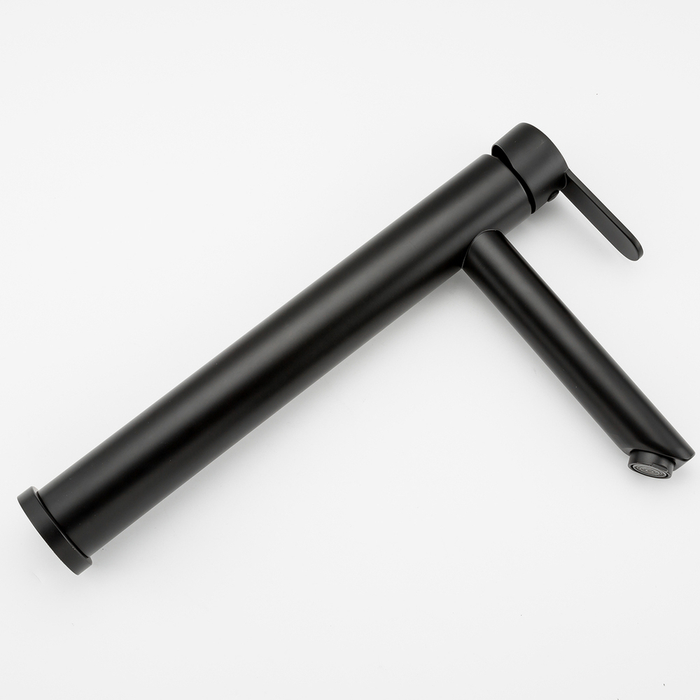 Смеситель для раковины 35к F10801-62 FRAP (высокий, литой, п/гайку, ЧЕРНЫЙ, нерж.сталь)