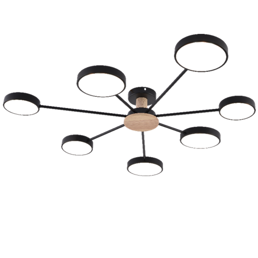 Потолочная светодиодная люстра Mirastyle MH-3286/7 BK+WOOD