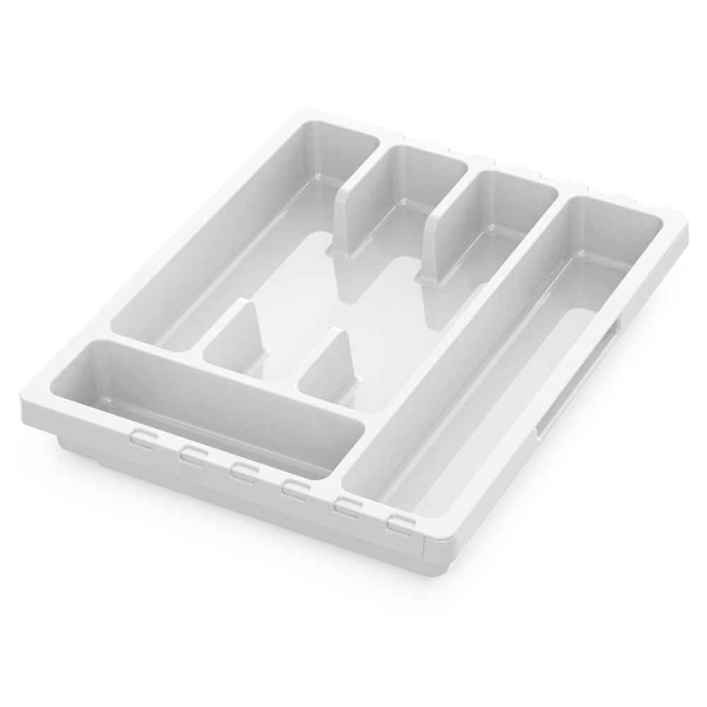 Лоток для столовых приборов раздвижной "Смарт", белый