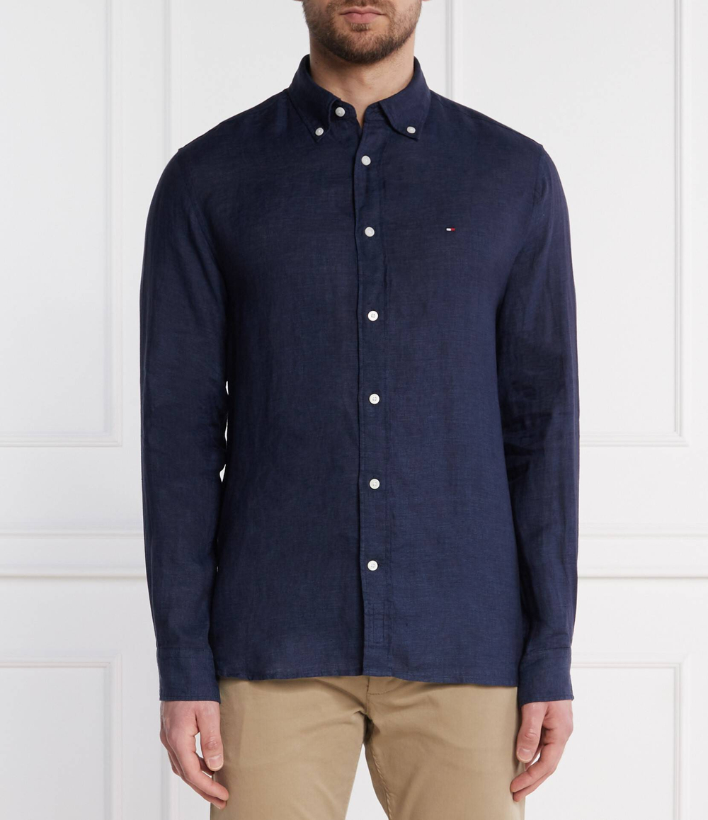 Льняная рубашка PIGMENT DYED Tommy Hilfiger - темно-синий(MW0MW34602)